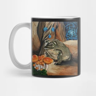 A Moment of Clarity - Psychedelic Frog Toad Mushrooms Sacred Geometry Fantasy Wall Art Handmade Home Decor Painting Mug